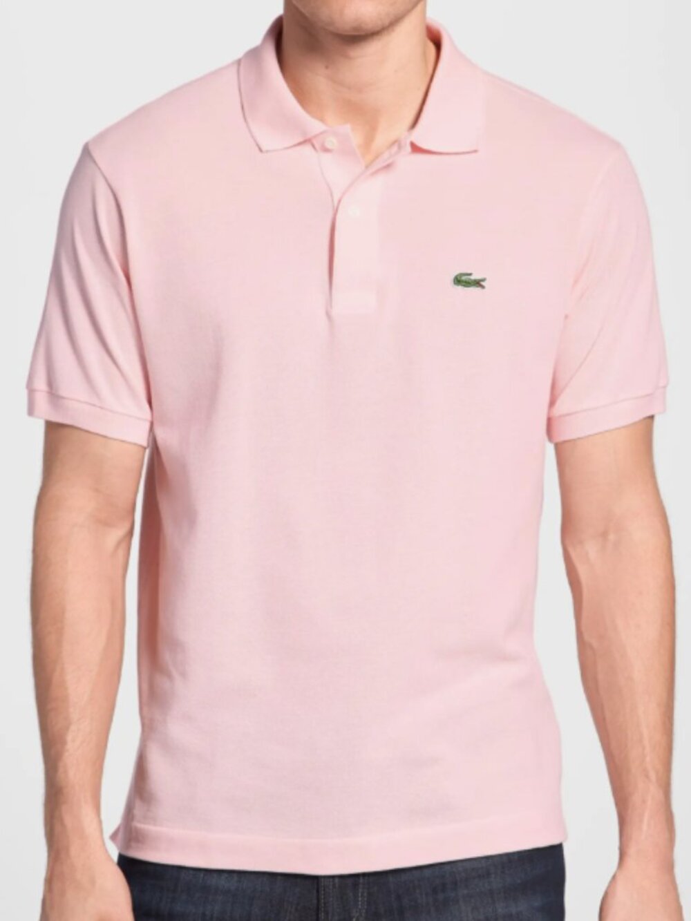 Lacoste Classic Fit Polo Shirt Pink Flamingo Preppy Size S